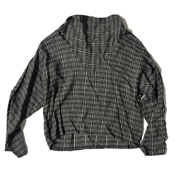 Vintage Giuseppe Women Black Striped Long Sleeve Open Neck Shirt Size Large - Picture 2 of 7